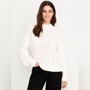 Old Navy Cream Textured Knit Sweater